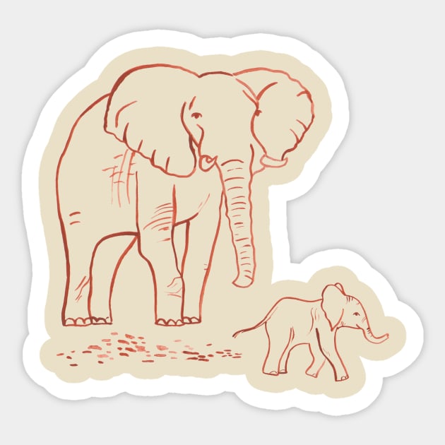 Elephant and Baby Sticker by Das Brooklyn